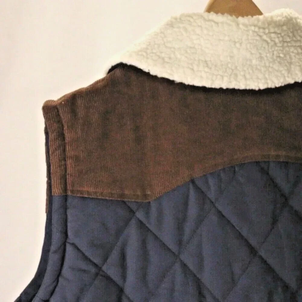 Original weatherproof vintage vest corduroy quilted men's size‎ xl blue brown